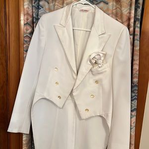 Vintage Castignetti Bros, white tuxedo Jacket with Tails